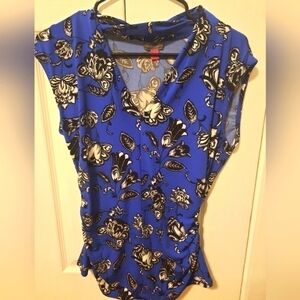 Royal Blue Floral Dress Top